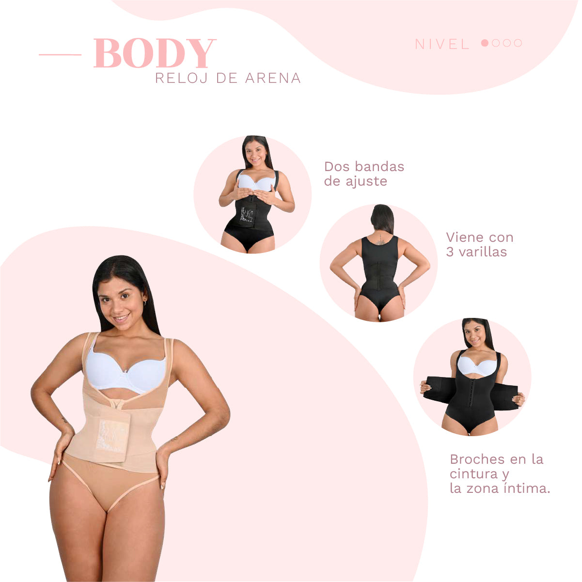 FAJA BODY RELOJ DE ARENA BEIGE XXS A XL