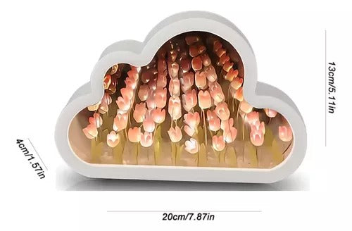 LÁMPARA Y ESPEJO NUBE TULIPÁN