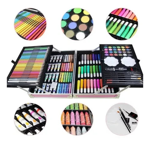 KIT CREATIVO DE ARTE EN MALETA METÁLICA X 145 PIEZAS