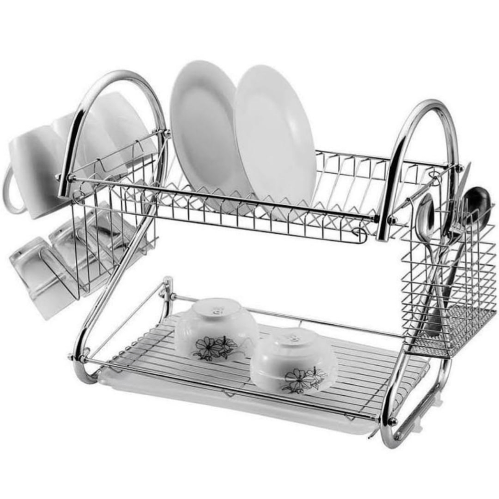 ESCURRIDOR DE PLATOS 2 NIVELES CROMADO